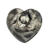 Plaque en marbre en forme de cœur avec fossiles -- ±14x14x2,5cm； ±450g