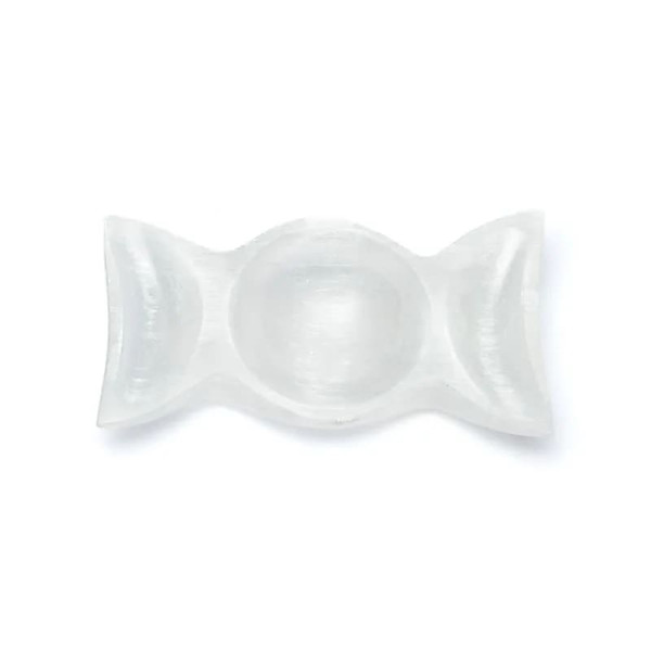 Plateau en sélénite triple lune -- ±15x8x3cm