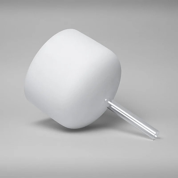 Bol chantant de cristal blanc avec manche note RE 432 Hz-- 25 cm