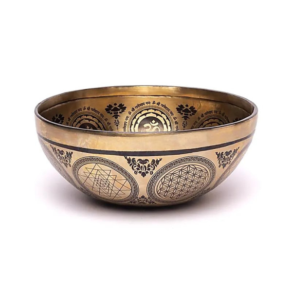 Bol chantant gravé au laser Ganesha -- ±1400-1600 g ； ±22-24 cm
