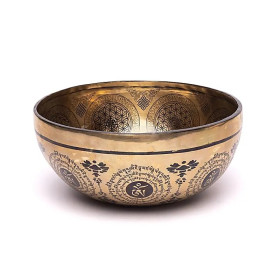 Bol chantant gravé au laser Fleur de Vie -- ±1400-1600 g ； ±22-24 cm