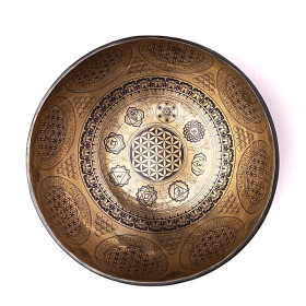 Bol chantant gravé au laser Fleur de Vie -- ±1400-1600 g ； ±22-24 cm