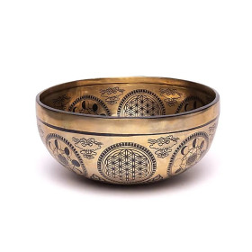 Bol chantant gravé au laser Cube de Métatron -- ±1400-1600 g ； ±22-24 cm