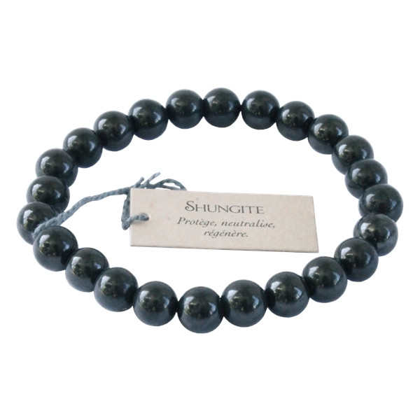 Bracelet Shungite Perles rondes 8 mm