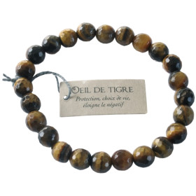 Bracelet il de Tigre Perles rondes facettées