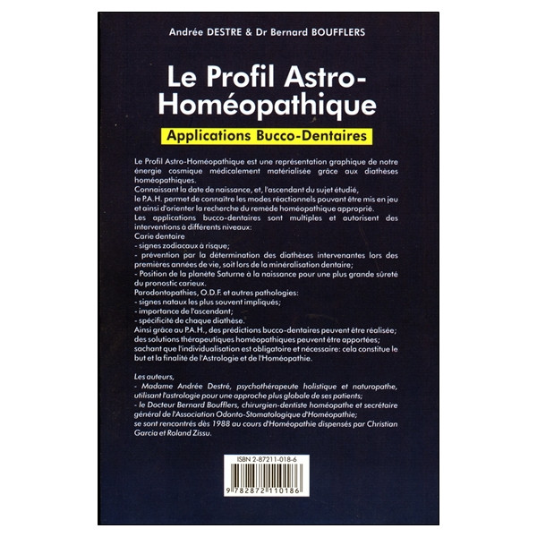 Le Profil astro-homéopathique - Applications bucco-dentaires