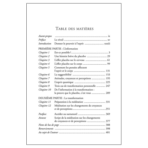 Le placebo, c'est vous ! Comment donner le pouvoir à votre esprit