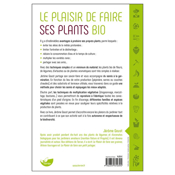 Le plaisir de faire ses plants bio