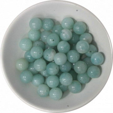 Perles Amazonite 8 mm - Sachet de 50 perles