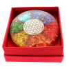 Sous verre Orgonite 7 Chakras avec symbole Fleur de Vie