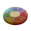 Sous verre Orgonite 7 Chakras avec symbole Fleur de Vie