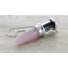 Pendule Pointe Quartz Rose et Remplissage Schungite