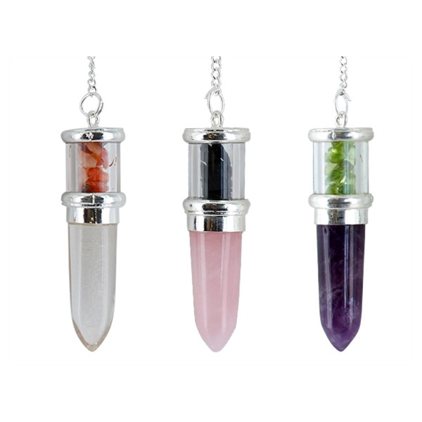 Pendule Pointe Améthyste et Remplissage Péridot