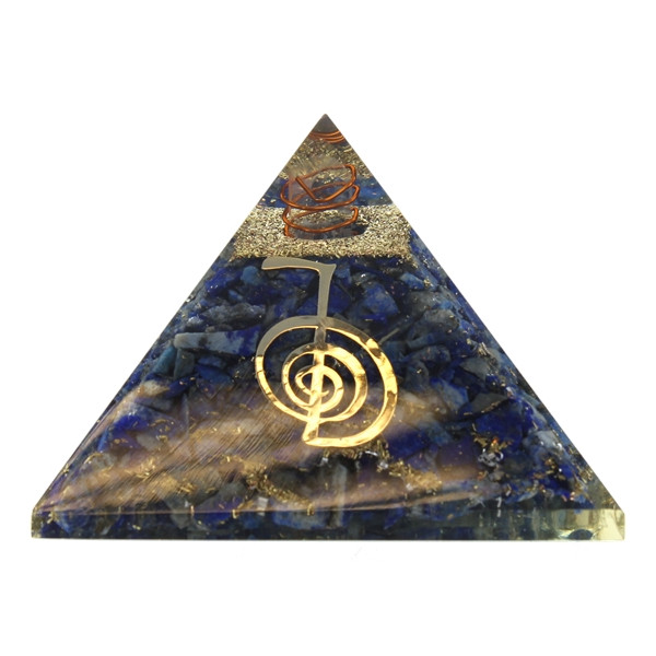Pyramide Orgonite Lapis Lazuli avec Symbole Reiki