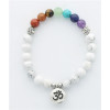 Bracelet 7 Chakras Howlite Perles rondes 8 mm  Breloque Om