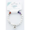 Bracelet 7 Chakras Howlite Perles rondes 8 mm  Breloque Om