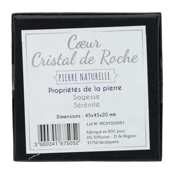 Coeur Cristal de Roche - 4,5 cm