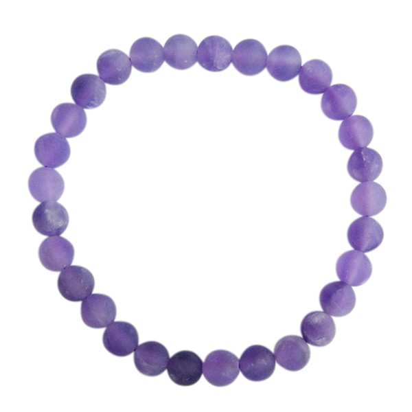Bracelet Améthyste Perles rondes 6 mm Mates
