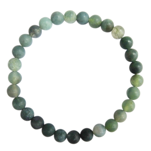 Bracelet Agate fancy Perles rondes 6 mm Mates