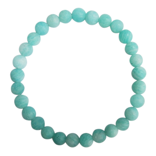 Bracelet Amazonite Perles rondes 6 mm Mates
