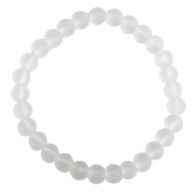 Bracelet Cristal de Roche Perles rondes 6 mm Mates
