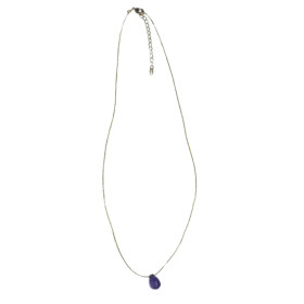 Collier Améthyste briolette Fil coton doré