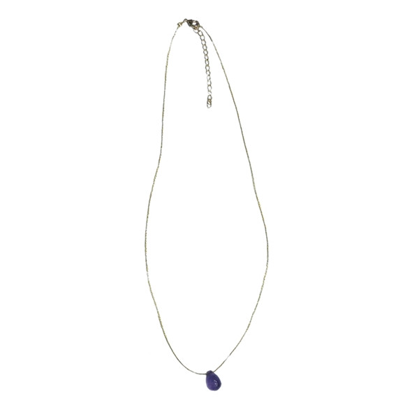 Collier Améthyste briolette Fil coton doré