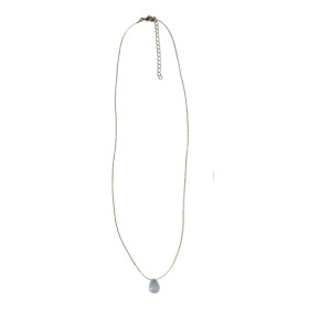 Collier Cristal de roche briolette Fil coton doré