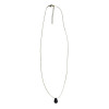 Collier Onyx Noir briolette Fil coton doré