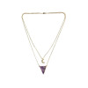 Collier Améthyste Triangle et Lune Chaîne dorée