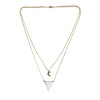 Collier Howlite Blanche Triangle et Lune Chaîne dorée