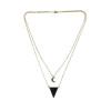 Collier Onyx Noir Triangle et Lune Chaîne dorée