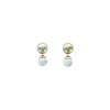 Boucles d'oreilles Howlite blanche Boules Réversibles Métal Doré