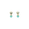 Boucles d'oreilles Amazonite Boules Réversibles Métal Doré