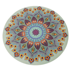 Tapis de Méditation Rond Mandala Bleu