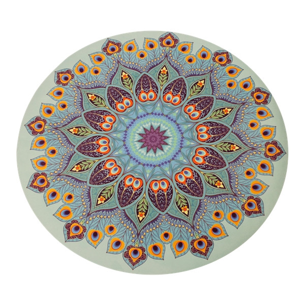 Tapis de Méditation Rond Mandala Bleu