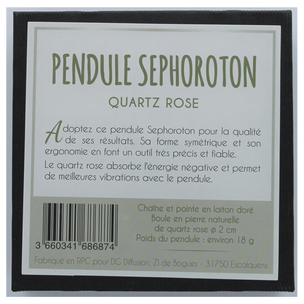 Pendule Sephoroton en Quartz Rose