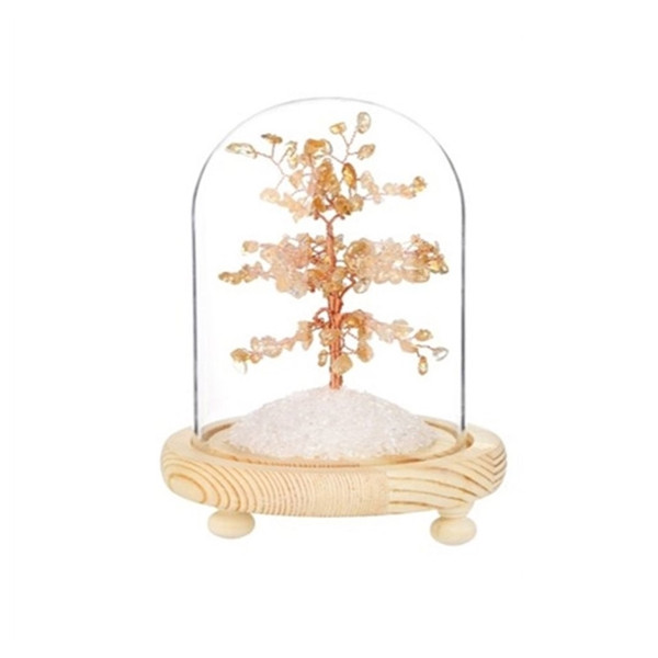 Arbre du Bonheur sous cloche Citrine