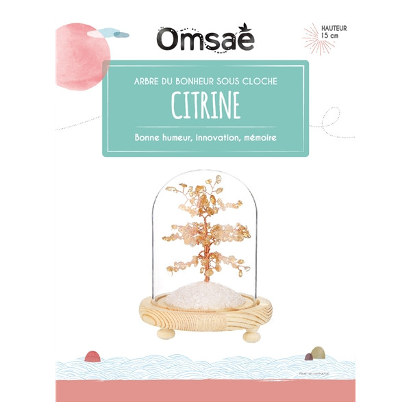 Arbre du Bonheur sous cloche Citrine