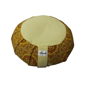 Zafu en Sarrasin Imprimé Mandala Jaune