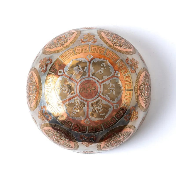 Bol chantant plaqué argent Bouddha Shakyamuni -- ±21 cm ； ±1100-1200g