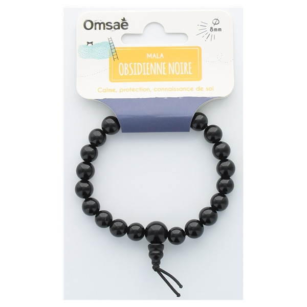 Bracelet Mala - Obsidienne noire