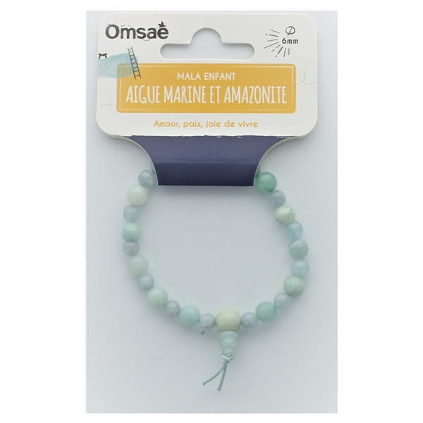 Bracelet Mala Enfant - Aigue-marine et Amazonite