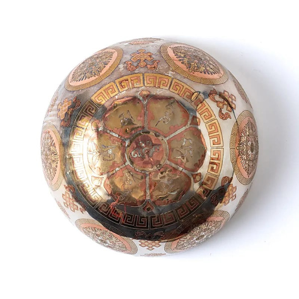 Bol chantant plaqué argent Bouddha Shakyamuni -- ±23cm； ±1500-1800g