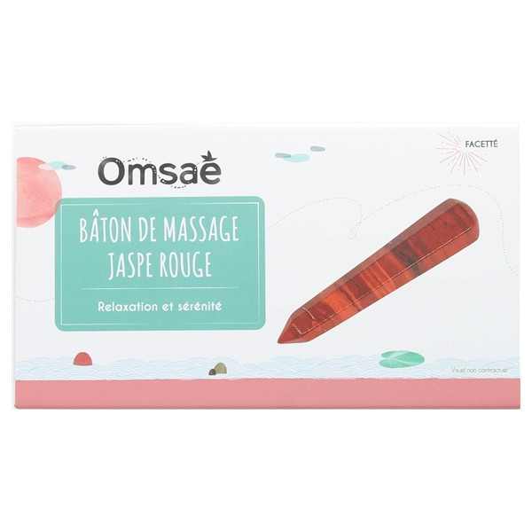 Bâton de Massage Facetté en Jaspe Rouge