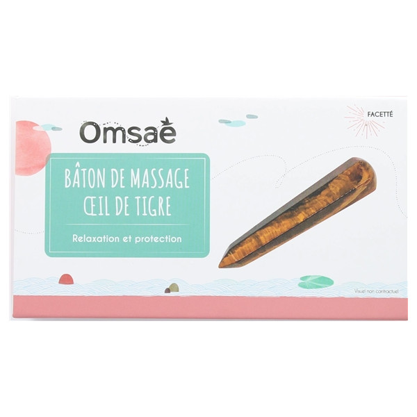 Bâton de Massage Facetté en Oeil de Tigre