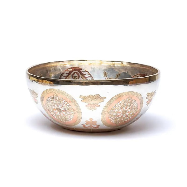 Bol chantant plaqué argent Bouddha Médecine -- ±29 cm ； ±2550-2750g