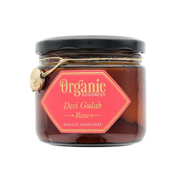 Bougie parfumée Organic en Cire végétale Rose 200 grs