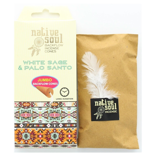 Encens Green Tree Native Soul Sauge Blanche & Palo Santo Cône Backflow