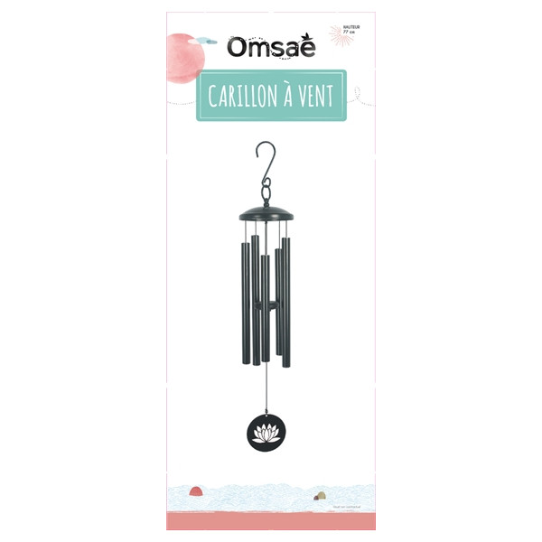 Carillon à vent Noir Lotus 77 cm